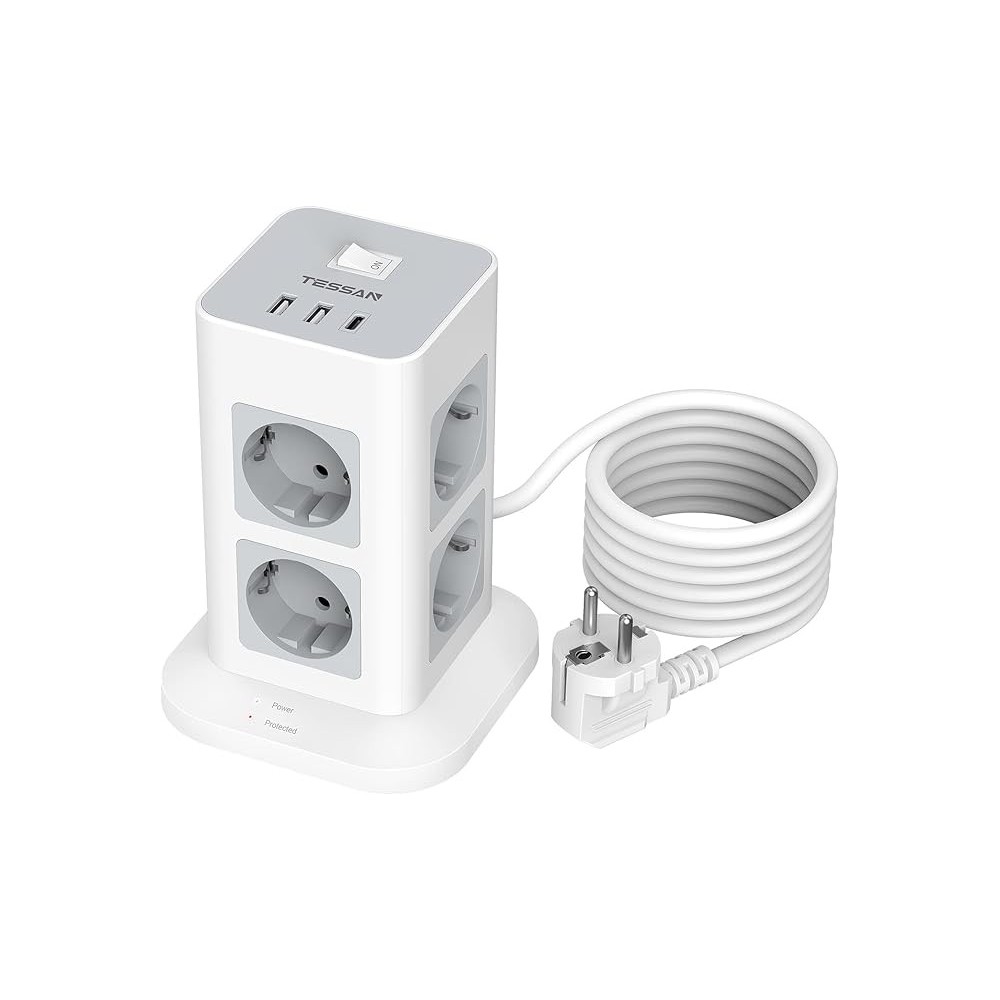 Tessan Power Strip 8 Sockets / 5m 3600 W, 16 A TPS03-de-C