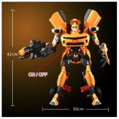 Roboterauto Auto Robo gelb 2in 42cm transformiertes Spielzeug mit Ton und Licht für Kinder