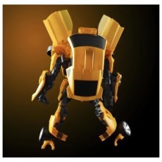 Ρομπότ αυτοκίνητο αυτοκινήτου Robo Κίτρινο 2in1 42cm μετασχηματισμένο παιχνίδι με ήχο και φως για παιδιά