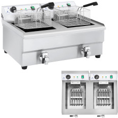 Divvietīgas kameras naftas fryer ar 230V 2x16l krāniem