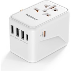 Cestovní adaptér Tessan 3xUSB a 2xUSB-C, TS-636dt