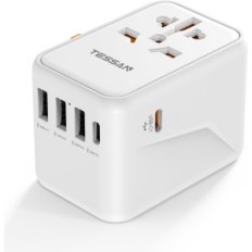 Προσαρμογέας ταξιδιού Tessan 3XUSB και 2xUSB-C, TS-636DT