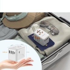 Travel adapter Tessan 3xUSB and 2xUSB-C, TS-636DT