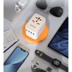 Adapter podróżny TESSAN 3xUSB i 2xUSB-C, TS-636DT