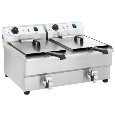 Divvietīgas kameras naftas fryer ar 230V 2x16l krāniem