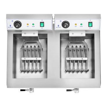 Divvietīgas kameras naftas fryer ar 230V 2x16l krāniem
