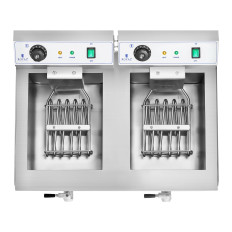 Divvietīgas kameras naftas fryer ar 230V 2x16l krāniem