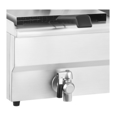 Friteuse professionnelle à double cuve avec robinet 230V 2x16L