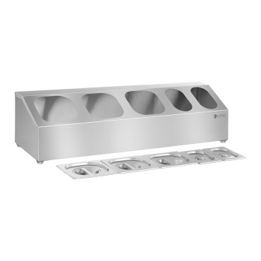 Exibição de recipientes para contêineres 3x GN1 / 6 2x GN1 / 9 + tampa de aço inoxidável