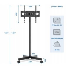 Base ruota rfiver per TV 23-55 '' a 40 kg, VESA 400x400mm
