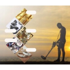 Sailnovo metaaldetector met hoofdtelefoons, tot 20 cm, display, set