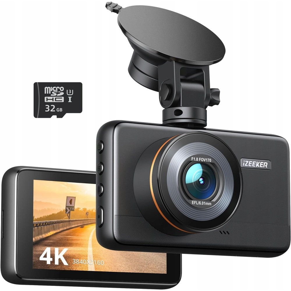 Autocamera Izeker ID400 Nieuwe 4K met MicroSD, 4K 30FPS / 1080P 60FPS