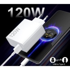 Acaket 120W laddare med USB 6A 1M-kabel för MI Turbo Charge