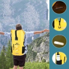 Αδιάβροχο σακίδιο Moopgou 35L, σακίδιο ταξιδιού, κίτρινο