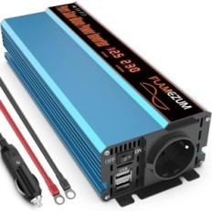 Flammeum konverter 1000 W, 12 V-ga 230 V, puhas sinusoid, 2xUSB