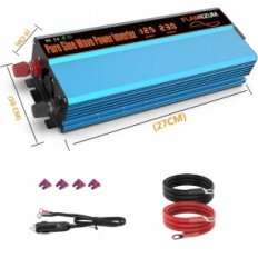 Przetwornica FLAMEZUM 1000 W, z 12 V na 230 V, czysta sinusoida, 2xUSB