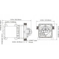 Seaflo Serie 42, 12 V / 24 V, 3,0 GPM, 55 psi (12 V)