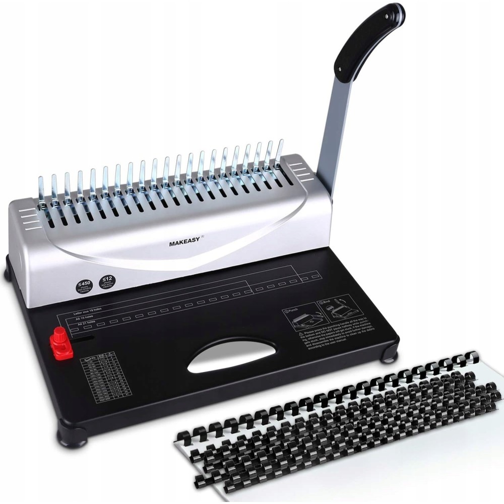 Makeasy M-BM-FR, 21 furos, 450 folhas, 100 cumes