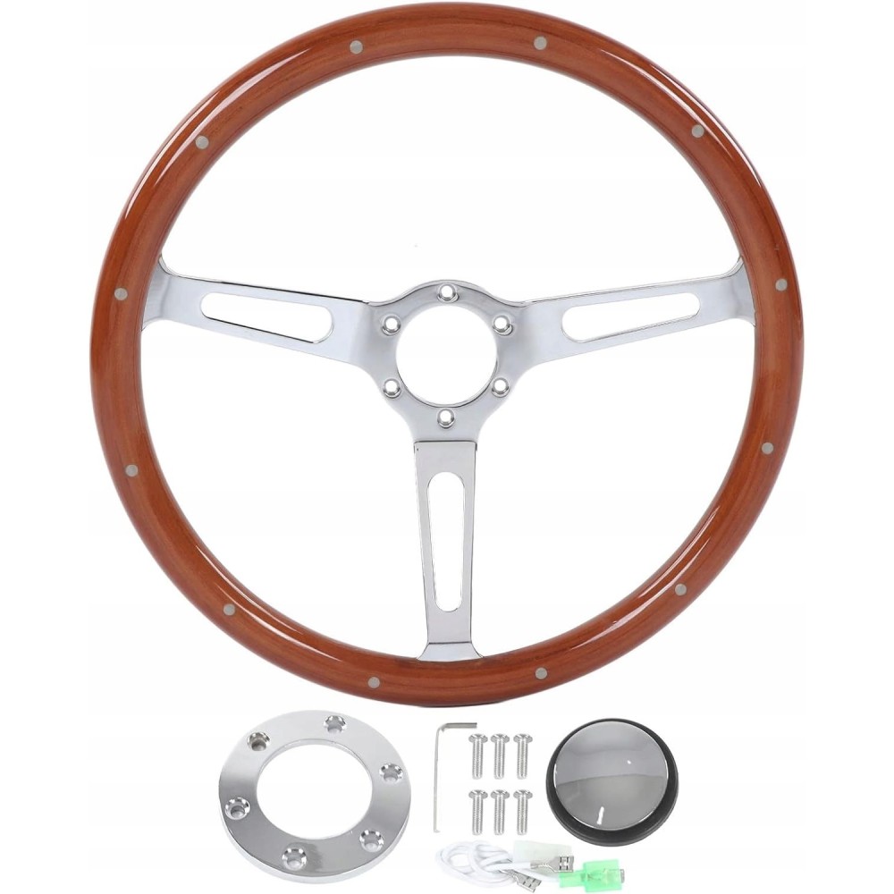 Fydun 380 mm ratt, universell, klassisk, vintage stil, brun