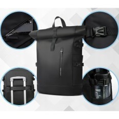 Zaino HK 8448 27L su un computer portatile da 15.6 'con una porta USB per la ricarica, il nero, L