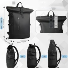 HK 8448 27L 27L seljakott 15.6 'sülearvutis USB-pordiga laadimiseks, must, l