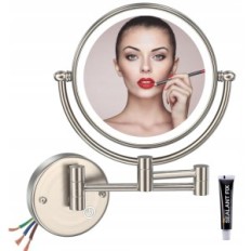 Reckodor make-up ogledalo, 8 palcev s 7W osvetlitev, 1x / 5x, medenina