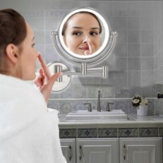 Reckodor make-up ogledalo, 8 palcev s 7W osvetlitev, 1x / 5x, medenina