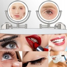 Rekrodor-Make-up-Spiegel, 8 Zoll mit 7W Hintergrundbeleuchtung, 1x / 5x, Messing