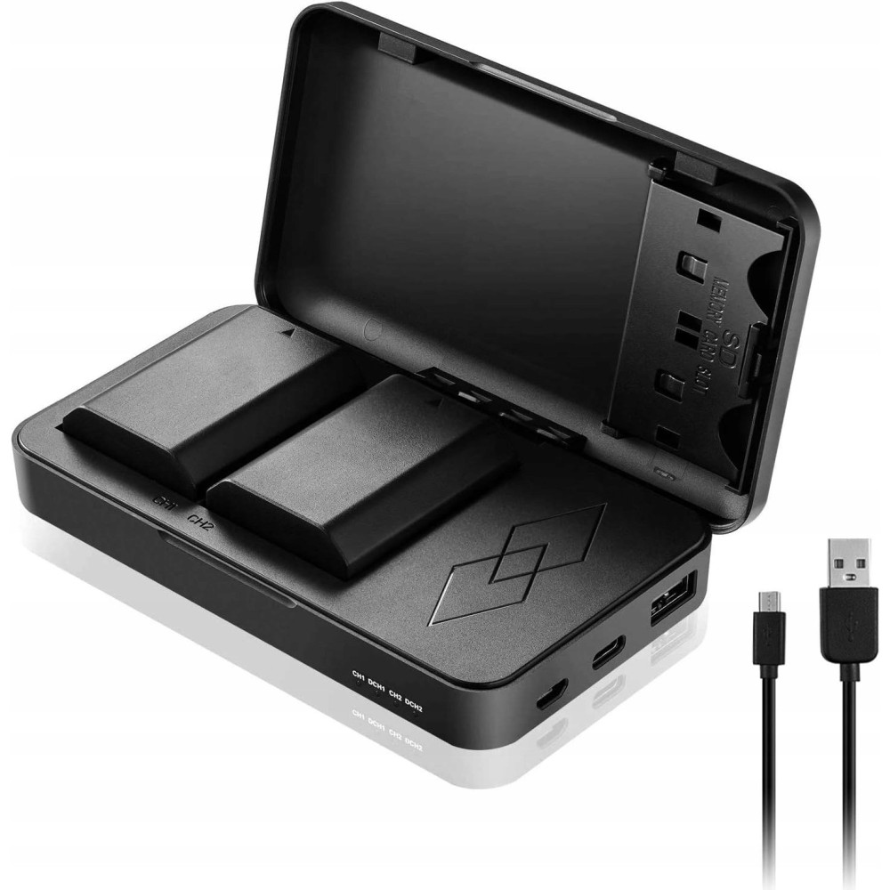 Spare JYJZPB batteri NP-FZ100, 2280 mAh til Sony + Power Bank, 2 stk.