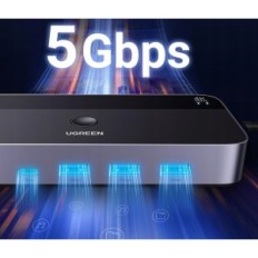 KVM-UGREEN USB 3.0 HDMI prepínač z 3xusb-A + 1xtype-C