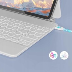 Case avec Qwertz Doohoeeek Keyboek pour iPad Pro 12.9 '', Backlit, blanc utilisé