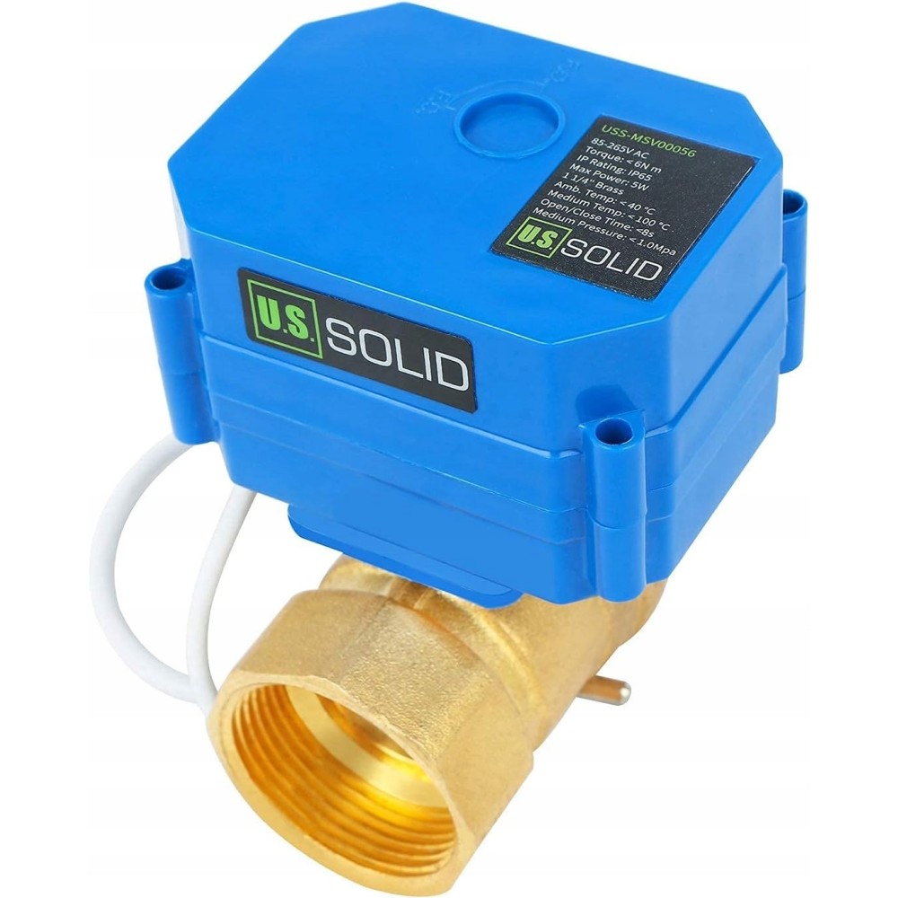 Kogelklep van messing U.S. Solid 1 1/4 ", 2-way, 220v AC, DN32