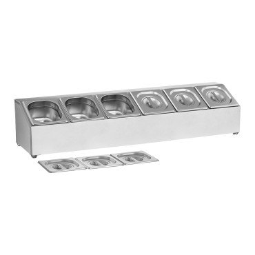 Eppoinder Stojala za 6x GN 1/6 posode + posode s pokrovi