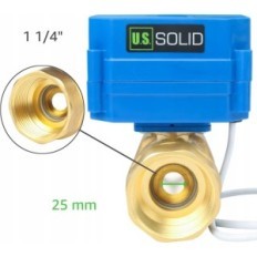 Válvula de bola de latón U.S. Sólido 1 1/4 ", 2 vías, 220V AC, DN32