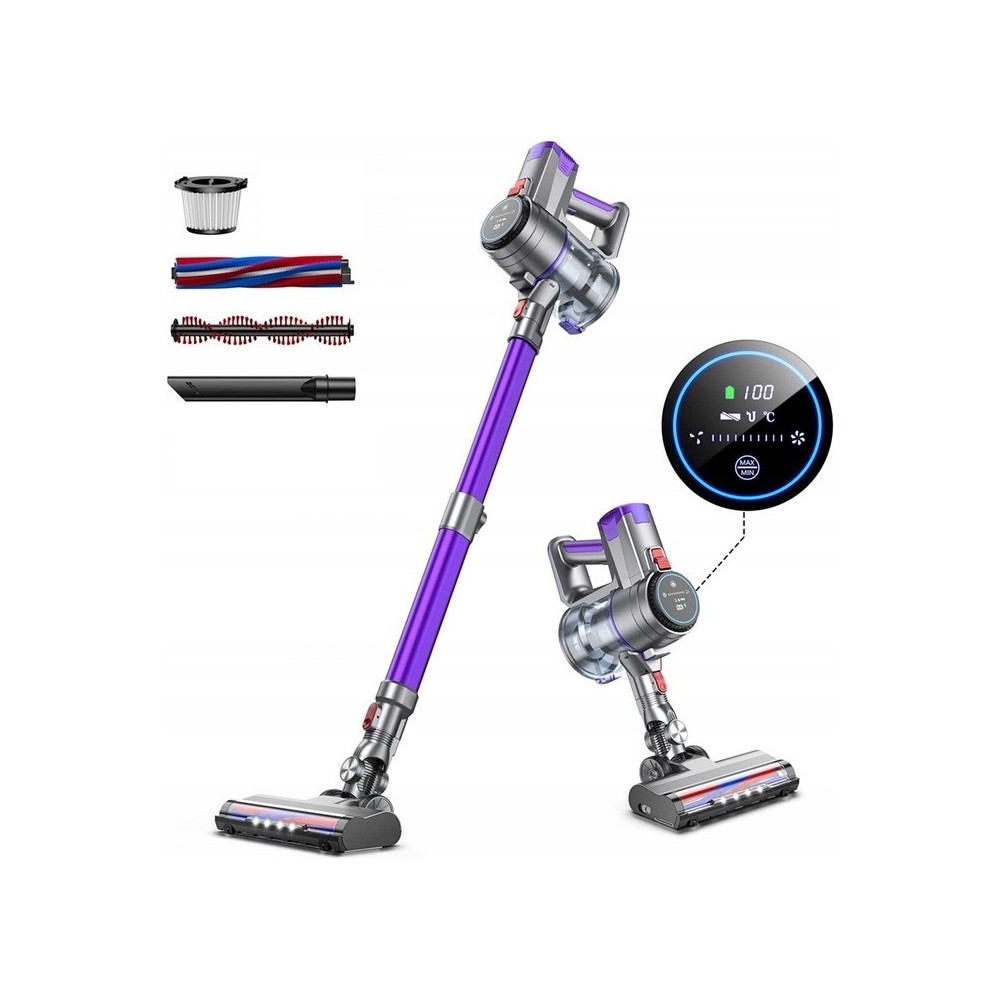 Aspirador de vácuo VC10 sem fio, tela de toque, 4 bicos, defeito roxo