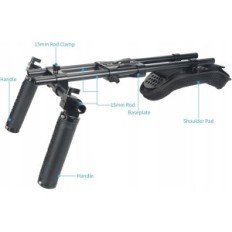 Spalla treppiede Nizza NICERIG, 15mm, Binario universale, Nero