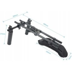 Spalla treppiede Nizza NICERIG, 15mm, Binario universale, Nero