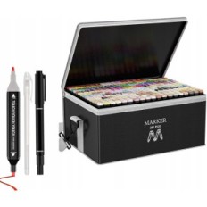 AMEES Markers Set with alcohol, 262 + 4 colors, quick-drying, in a case