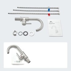 Un mélangeur basse pression GL6100103BN, en acier inoxydable.