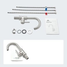 Un mélangeur basse pression GL6100103BN, en acier inoxydable.