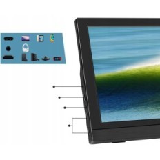 Přenosný průrechen monitor 11.6 "1366x768 HDMI USB-C s reproduktory a základnou