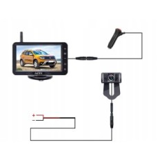 AMTIFO A6 omkeercamera, draadloze HD-camera met 5 '', IP69-scherm