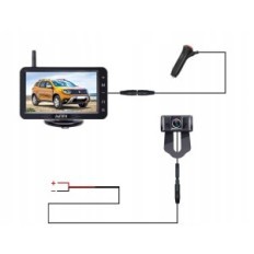 AMTIFO A6 omkeercamera, draadloze HD-camera met 5 '', IP69-scherm