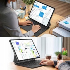 Goojodoq-toetsenbord voor iPad Air 2024 M2 13 '', Qwertz Case / iPad Pro 12.9, Czarna A1895