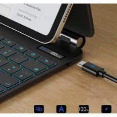 Το πληκτρολόγιο Goojodoq για το iPad Air 2024 m2 13 ', QWERTZ υπόθεση / iPad Pro 12.9, Czarna A1895