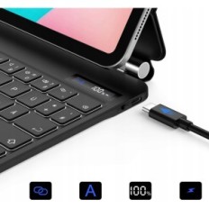 "GoJodoQ" klaviatūra iPad Pro 11 / iPad Air 5/4 su apšvietimu, juoda