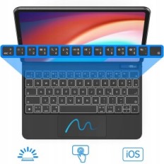 GOOJODOQ billentyűzet iPad Pro 11 / iPad Air 5 / 4 háttérvilágítással, fekete