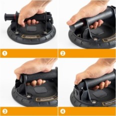 Wuerqie AB-122 vacuümzuignappen met handpomp, 130 kg, 22.5cm, 2 stuks