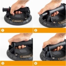 Wuerqie AB-122 vacuümzuignappen met handpomp, 130 kg, 22.5cm, 2 stuks