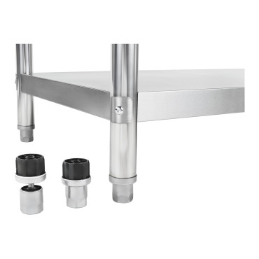 Lavaboard gastronomico in acciaio da tavolo da tavolo con rant e scaffale 200x60cm